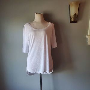 Athleta 3/4 Sleeve Off White Top